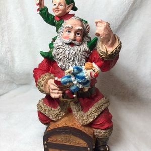 Jaimy 10” Santa and Elf Resin Figure